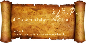 Österreicher Péter névjegykártya