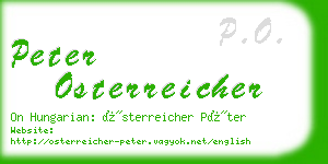 peter osterreicher business card